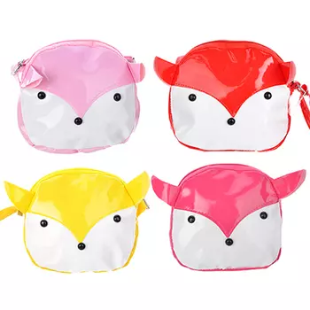 Сумочка детская в виде лисички на длинном ремне, ПВХ, сплав, 15х14х1 см, 4 цвета, PAVO