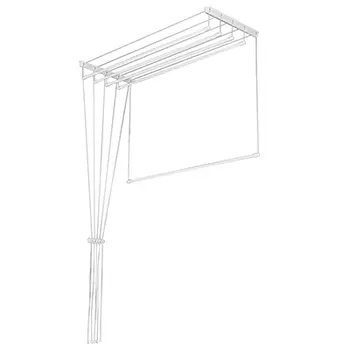 Сушилка для белья потолочная Лиана 1,6м, 5 линий, белая