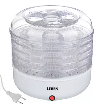 Сушилка для овощей, грибов, фруктов, мяса, электрическая LEBEN 19 л, h=32см, d33 см 273-021