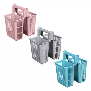 Сушилка для столовых приборов с ручкой, 2 секции, пластик, 16х14х10,5 см, "Кантри", арт. 4012