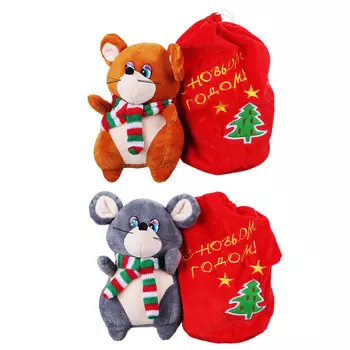 Сувенир мягкий СНОУ БУМ мешок для подарков, полиэстер, 15 см, 2 цвета, арт 2213