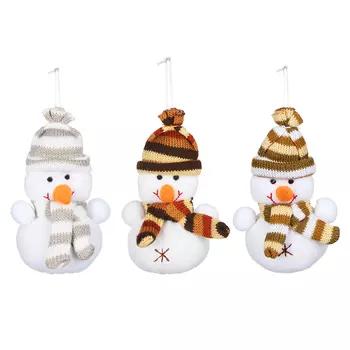 Сувенир мягкий в форме снеговика СНОУ БУМ войлок, 16см, 3 вида