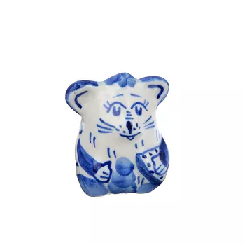 Сувенир "Мышь Потап", гжельский фарфор, 4х3,5х3см