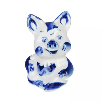 Сувенир Символ года, Гжельский фарфор, 7,5х5,5х4см