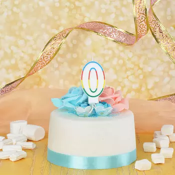 Свеча для торта в форме цифры 0 парафин, Капитан Весельчак