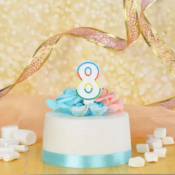 Свеча для торта в форме цифры 8, парафин, Капитан Весельчак