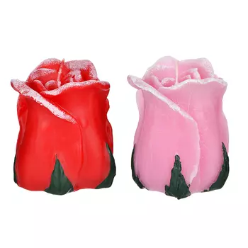 Свеча фигурная в виде розы, 2 цвета, 9,5х8 см, парафин