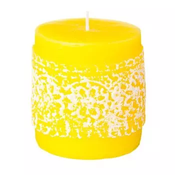 Свеча парафиновая "Белое кружево", 7х7,5см, желтая, 250гр