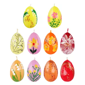 Свеча Пасхальная в форме яйца, 5,5х4,5см, парафин, 10 видов