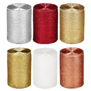 Свеча пеньковая, парафин, 7x10см, 6 цветов