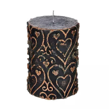 Свеча пеньковая с узорами, 13х7 см, парафин