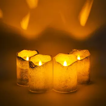 Светильник LED декоративный, в виде свечи, пластик, 8х11 см, 2xAA, 4 цвета, эффект мерцания