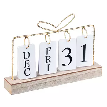 Светильник LED с календарем, 29х5х17см, 2xААА, металл, дерево