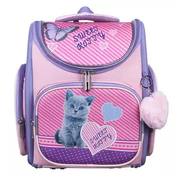 Свит Китти Ранец школьный жесткий разборный, 36x30x18см, 1 отд, 3 карм, эргономичная спинка, ПЭ