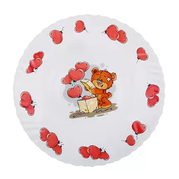 Тарелка детская 19 см, опаловое стекло, MILLIMI "Медвежонок"