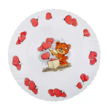 Тарелка детская 19 см, опаловое стекло, MILLIMI "Медвежонок"