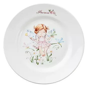 Тарелка мелкая d.17,5 см, фаянс, "Феечки"