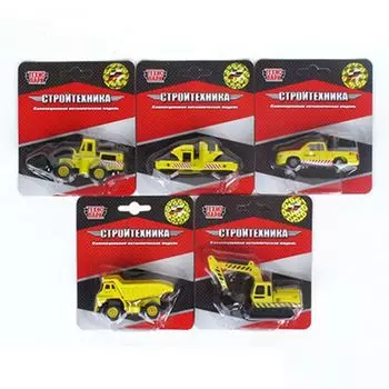 ТЕХНОПАРК Машинка "Стройка", 1:72, металл, пластик, 5 дизайнов, CT12-352-C-BLC