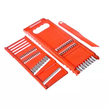 Терка многофункциональная со сменными лезвиями 25х8,5х2см, нерж.сталь, полипропилен, 7 пр