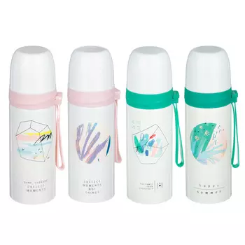 Термос 350 мл, нержавеющая сталь, 4 дизайна