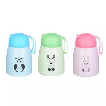 Термос-кружка SATOSHI 300мл "Веселые зверята", нерж.сталь, 3 цвета