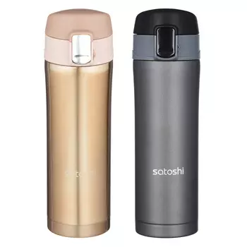Термос-кружка SATOSHI с крышкой на защелке, 450мл, нержавеющая сталь, SL-047, 2 цвета
