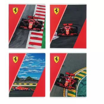 Тетрадь 48л. в кл., офсет, обл.картон, скрепка, "Феррари", выбор. 2й УФ лак, FR30