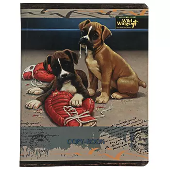 Тетрадь 48л. в кл. офсет, обл.картон, скрепка, "Собачки", УФ лак, WW164