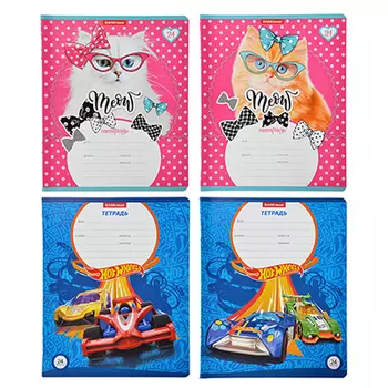 Тетрадь ERICH KRAUSE 24 листа в клетку, 3 дизайна