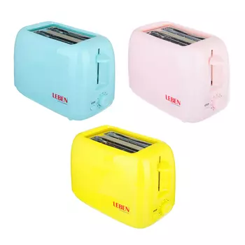Тостер LEBEN 650Вт, 2 отделения, тип управл. механический, 6 степеней прожарки, 220В, 3 цвета 271-019