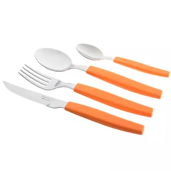 Tramontina Munique Набор столовых приборов 24пр, оранжевая ручка, 23299/472