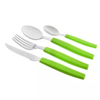 Tramontina Munique Набор столовых приборов 24пр, зеленая ручка, 23299/272