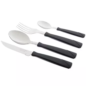 Tramontina New Kolor Набор столовых приборов 4пр, черный цвет, 23198/083