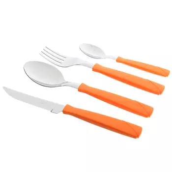 Tramontina New Kolor Набор столовых приборов 4пр, оранжевая ручка, 23198/483