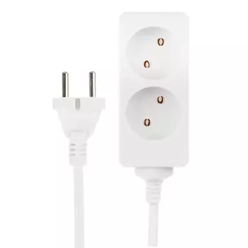 Удлинитель 2 гнезда FORZA 0,75 кв.мм, 2 м, евророзетка, 6A, 1500Вт