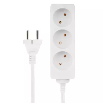 Удлинитель 3 гнезда FORZA 0,75 кв.мм, 5 м, евророзетка, 6A, 1500Вт