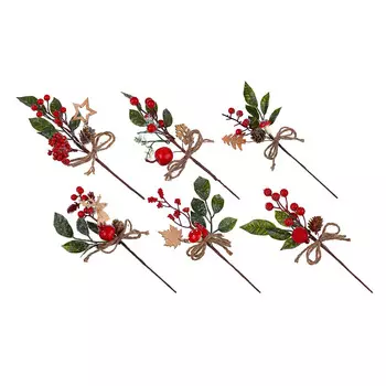 Украшение декоративное в виде веточки, пластик, 27 см, 6 видов