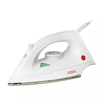 Утюг LEBEN 1200 Вт, подошва антипригарная, , защита от перегрева, белый 249-005