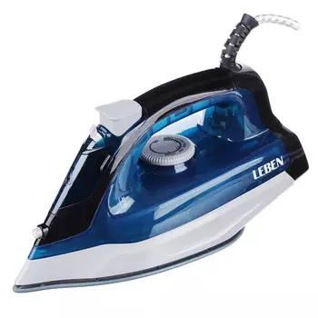 Утюг LEBEN 1600 Вт, подошва керамика, синий, вертикальное отпаривание 249-022