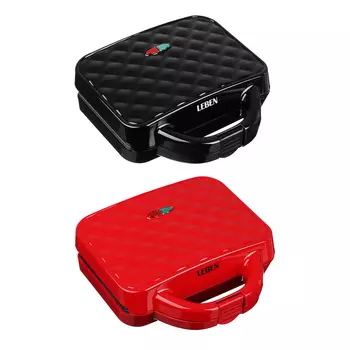 Вафельница LEBEN, 800 Вт, пластик, нерж. сталь, антипригарное покрытие 271-021