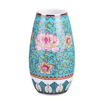 Ваза 16х9 см, костяной фарфор, подарочная упаковка, MILLIMI "Арабеска бирюза"