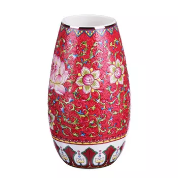 Ваза 16х9 см, костяной фарфор, подарочная упаковка, MILLIMI "Арабеска коралл"