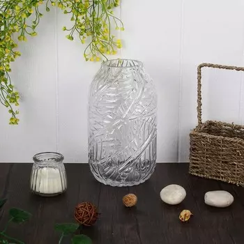Ваза декоративная стеклянная, 12x22 см, арт.06.07-23