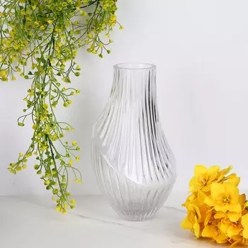 Ваза декоративная стеклянная, 14x25 см, арт.06.07-10