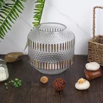 Ваза декоративная стеклянная, 16x17 см, арт.06.07-28