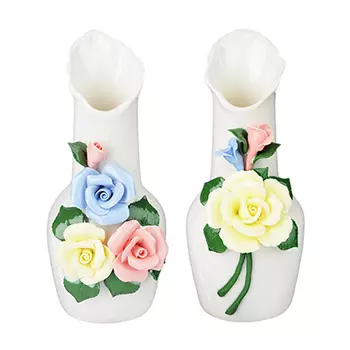 Ваза керамическая с цветами, 18х9 см, 2 дизайна