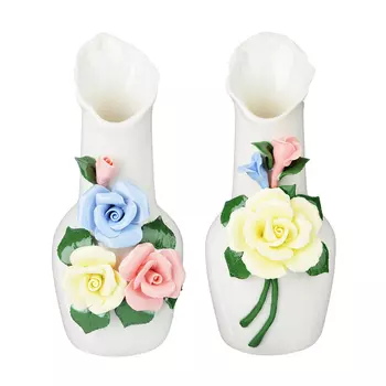 Ваза керамическая с цветами, 18х9 см, 2 дизайна