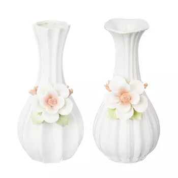 Ваза керамическая с цветами, 20х10 см, 2 дизайна