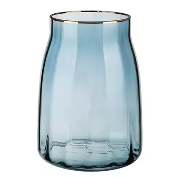 Ваза стеклянная, декоративная, 15.5x21 см, цвет серый, арт.26