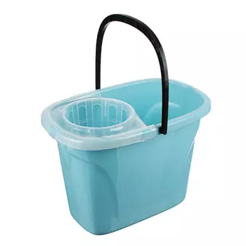 Ведро "Bali" прямоугольное 8л с отжимом МОП, светло-голубой